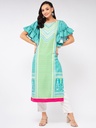 Jaipur Haat Flared Sleeve Placement Kurta