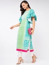 Jaipur Haat Flared Sleeve Placement Kurta