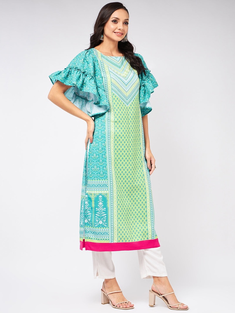 Jaipur Haat Flared Sleeve Placement Kurta