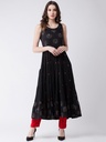 Printed and Embroidered Sleeveless Tiered Kurta