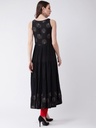 Printed and Embroidered Sleeveless Tiered Kurta