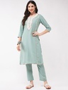 Neck-Patch Panelled Festive Embroidered Kurta