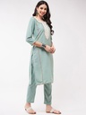 Neck-Patch Panelled Festive Embroidered Kurta