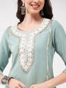 Neck-Patch Panelled Festive Embroidered Kurta