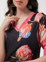 Wedding Floral Digital Print V-Neck Kurta