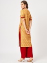 Digital Print Laced V-Neck Wedding Kurta