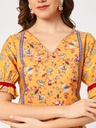 Digital Print Laced V-Neck Wedding Kurta
