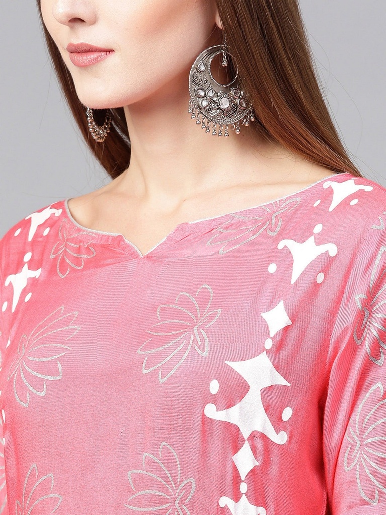Lotus Inspired Printed Kurta