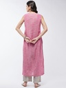 Chambray Sleeveless Embroidered Kurta