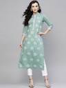 Green Lotus Chambray Kurta