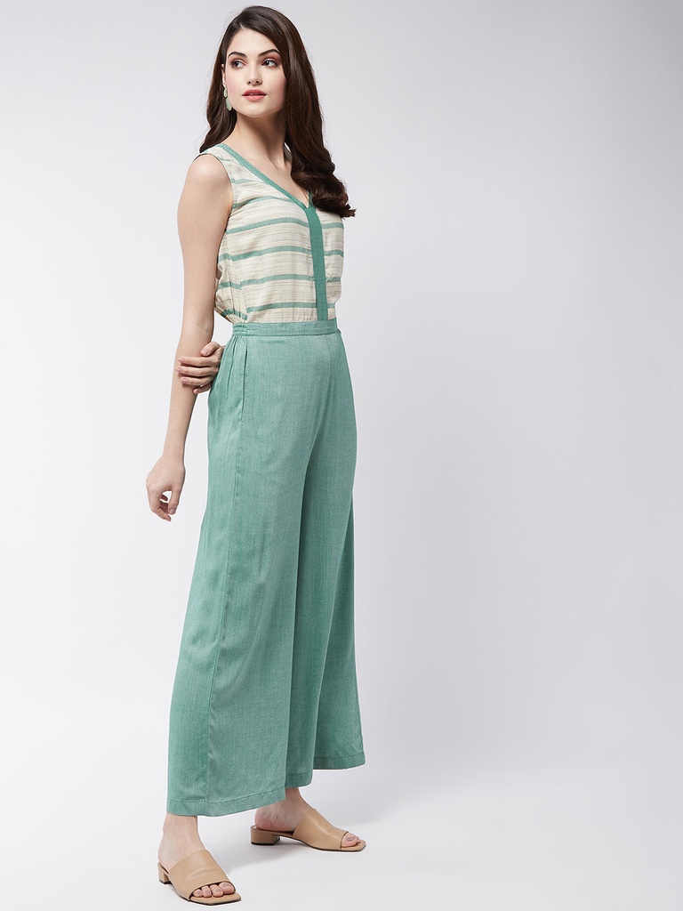 Pastel Paradise Sleeveless V-Neck Jumpsuit