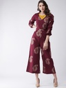 Maroon Foil Glam Jumpsuit