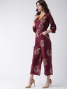 Maroon Foil Glam Jumpsuit