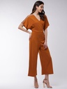 Embellished Solid Overlap Jumpsuit