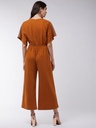 Embellished Solid Overlap Jumpsuit