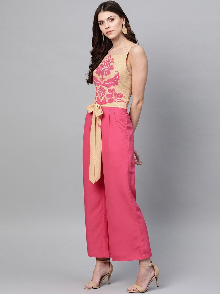 Yoke Charm Printed Jumpsuit