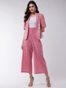 Chambray High-Waist Blazer Pant Set