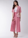 Chambray High-Waist Blazer Pant Set