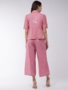Chambray High-Waist Blazer Pant Set
