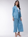 Chambray Long Blazer-Pant Set