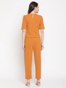 Solid Mustard Tonal Top And Pant Set