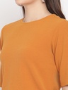Solid Mustard Tonal Top And Pant Set