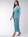 Chambray Long Blazer & Pant Set