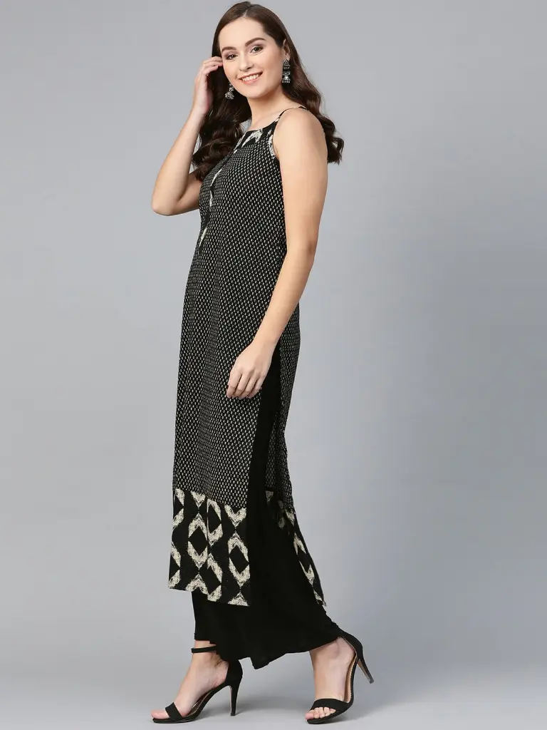 Sleeveless Black Printed Long Kurta4.webp