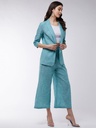 Chambray Long Blazer & Pant Set