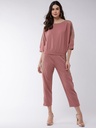 Shimmer Detailed Solid Loose Top Pant Set 