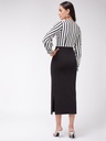 Fitted Dress with Monocromatic Stripe