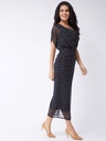 Polka Cowl Neck Dress