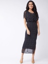 Polka Cowl Neck Dress
