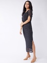 Polka Cowl Neck Dress