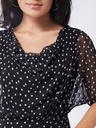 Polka Cowl Neck Dress