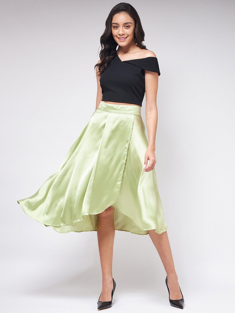 Flared Skirt Set with Stylish Crop Top