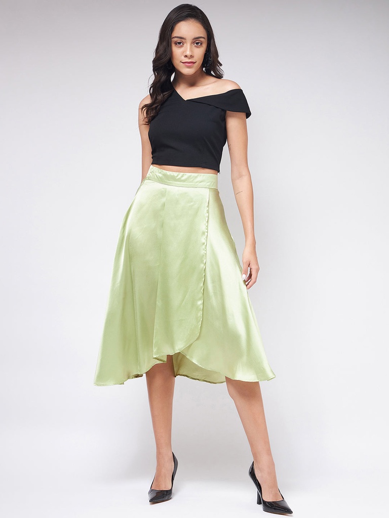 Flared Skirt Set with Stylish Crop Top
