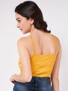 Neck Rib Halter Solid Crop Top