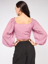 Self Design Baggy Sleeve Crop Top