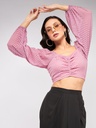 Self Design Baggy Sleeve Crop Top