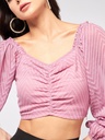 Self Design Baggy Sleeve Crop Top