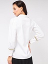 Cuff Lace Solid Shirt Top