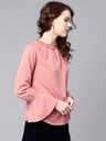 Pearl Embellished Ruffled Collar Top