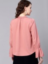 Pearl Embellished Ruffled Collar Top