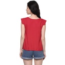 Sleeve Pleat Solid Top