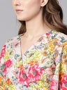 Printed Floral Linear Overlap Top