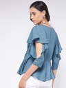Overlap Flared Sleeves Top