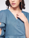 Overlap Flared Sleeves Top