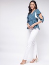 Overlap Flared Sleeves Top