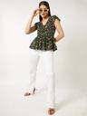 Peplum Top with Floral Print